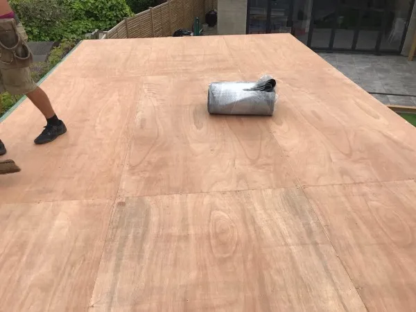 Flat roof boarded