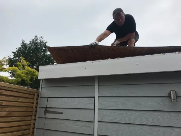 Flat roof in progress 1