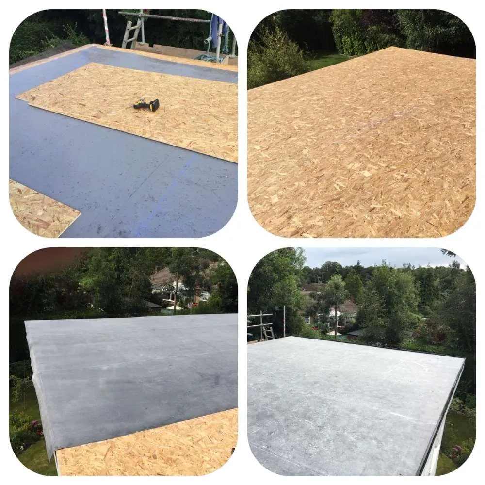 Flat roof in progress