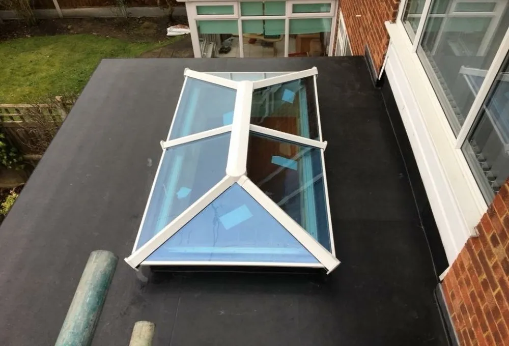Installed roof lantern