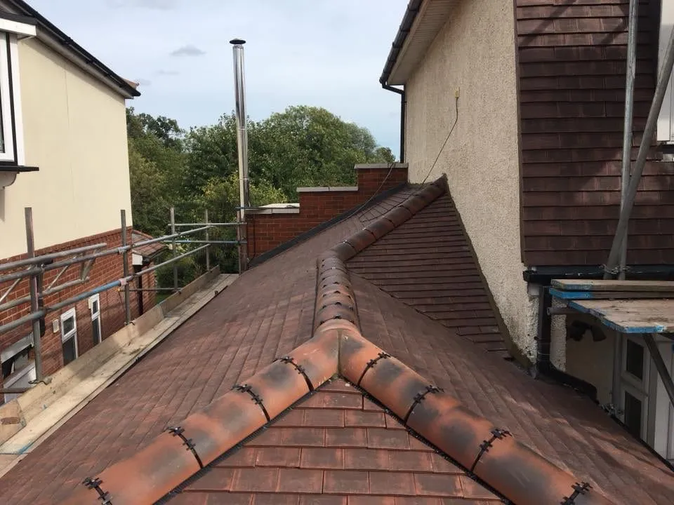 Tiled roof in progress
